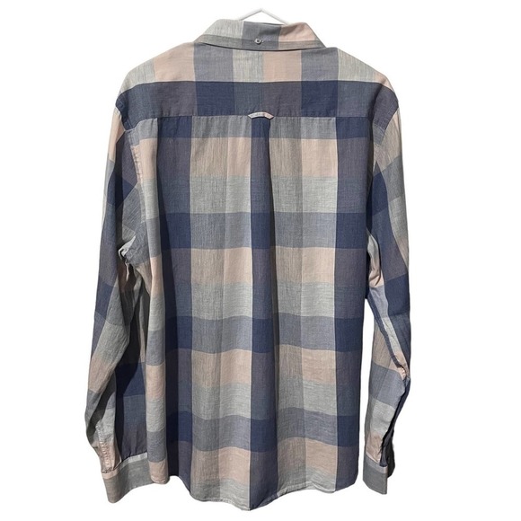 7DIAMONDS 100% Cotton Lightweight Blue, Pink & Gray Plaid Button Down - Picture 7 of 7
